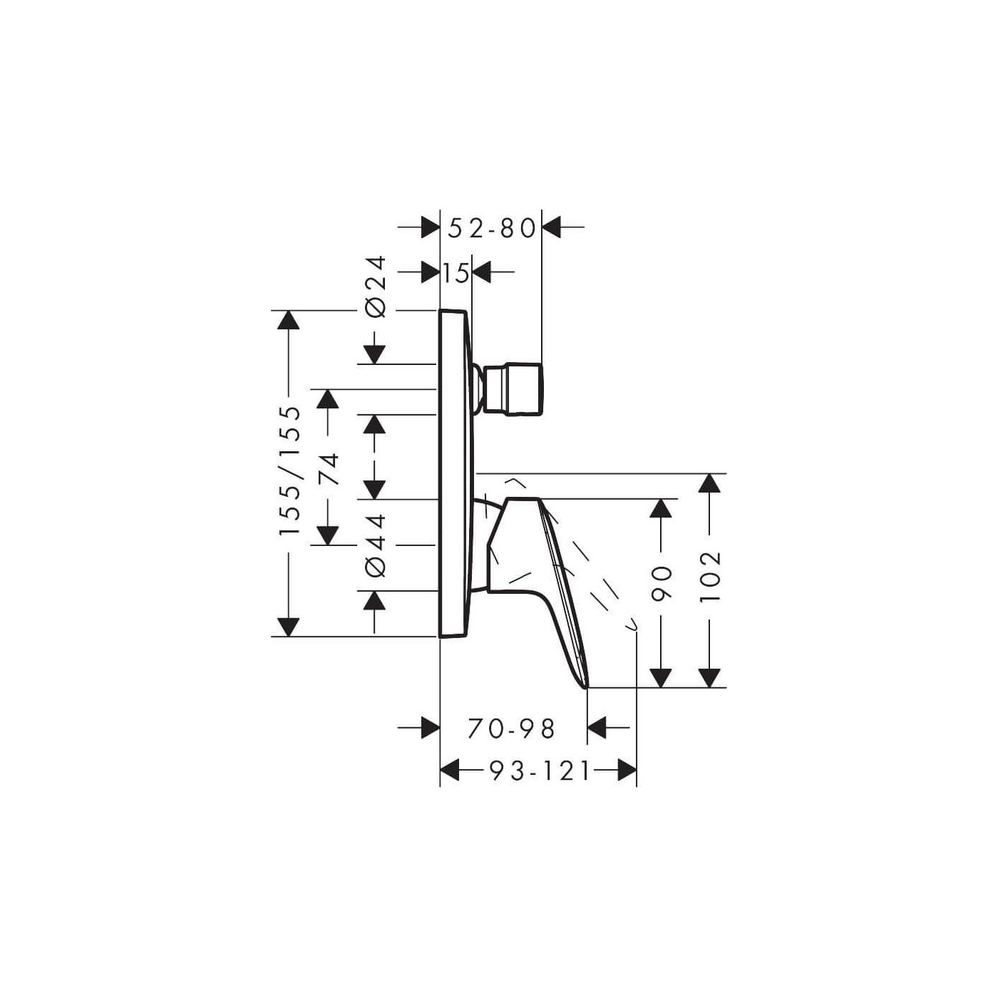 Bateria Wannowa Logis 71405000 Hansgrohe Bateria Wannowa Logis 71405000 Hansgrohe