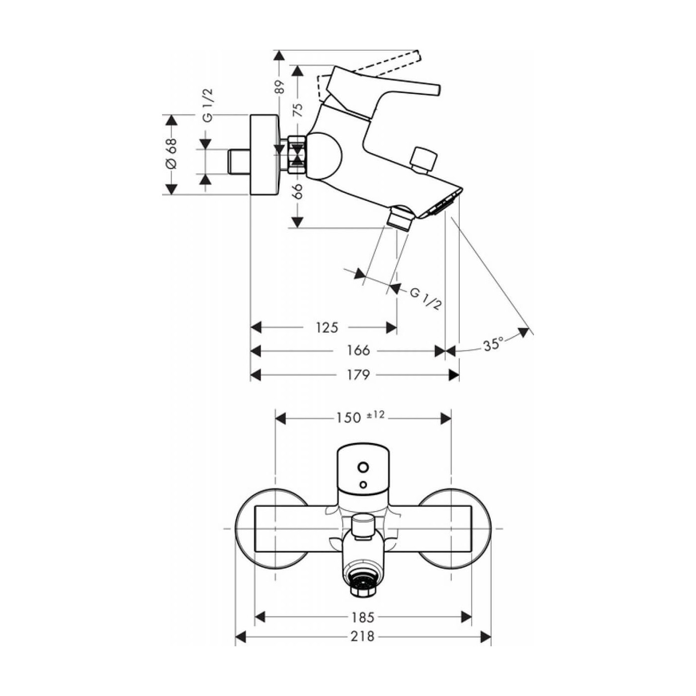Bateria Wannowa Talis S Chrom 72400000 Hansgrohe Bateria Wannowa Talis S Chrom 72400000 Hansgrohe