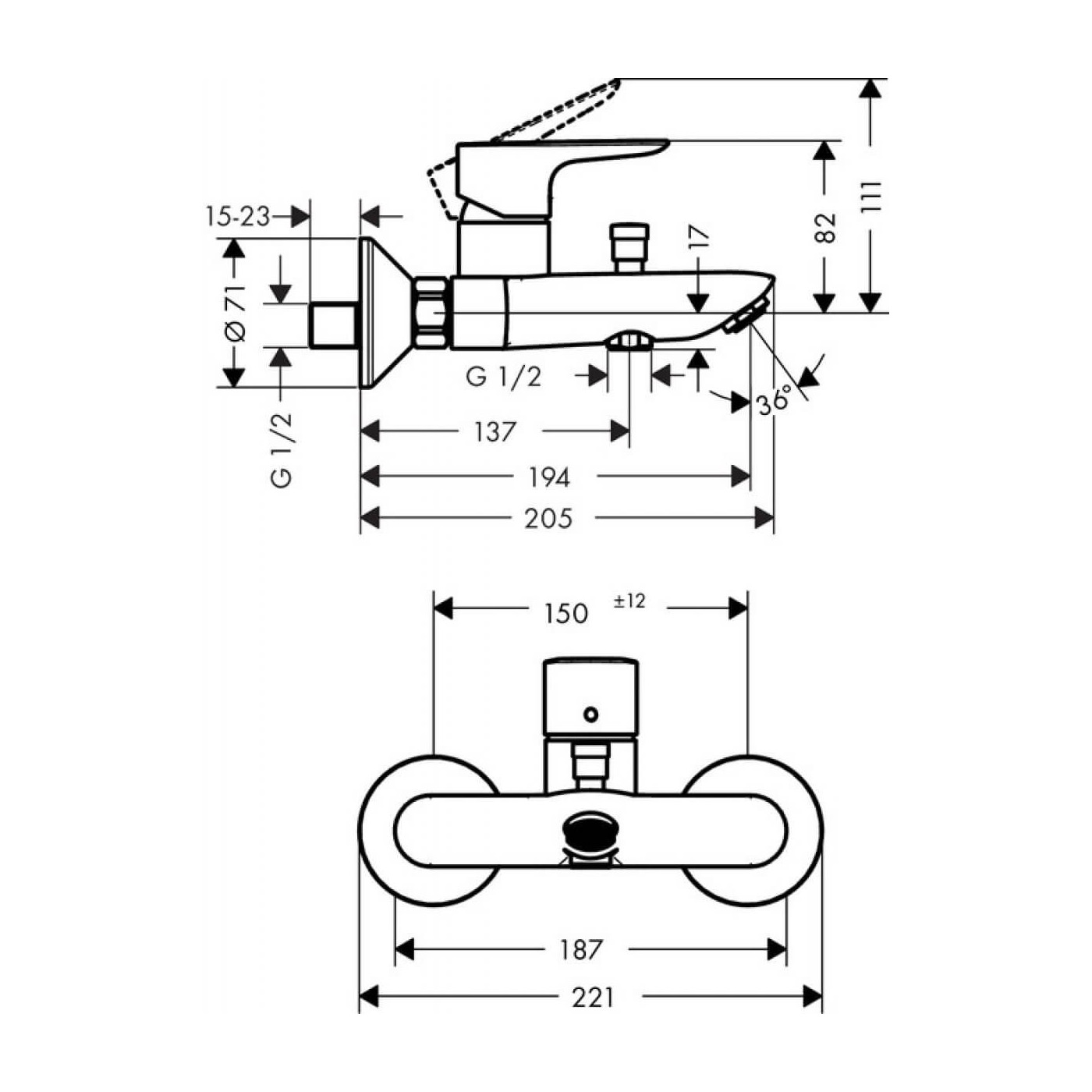 Bateria Wannowa Talis E Chrom 71740000 Hansgrohe Bateria Wannowa Talis E Chrom 71740000 Hansgrohe