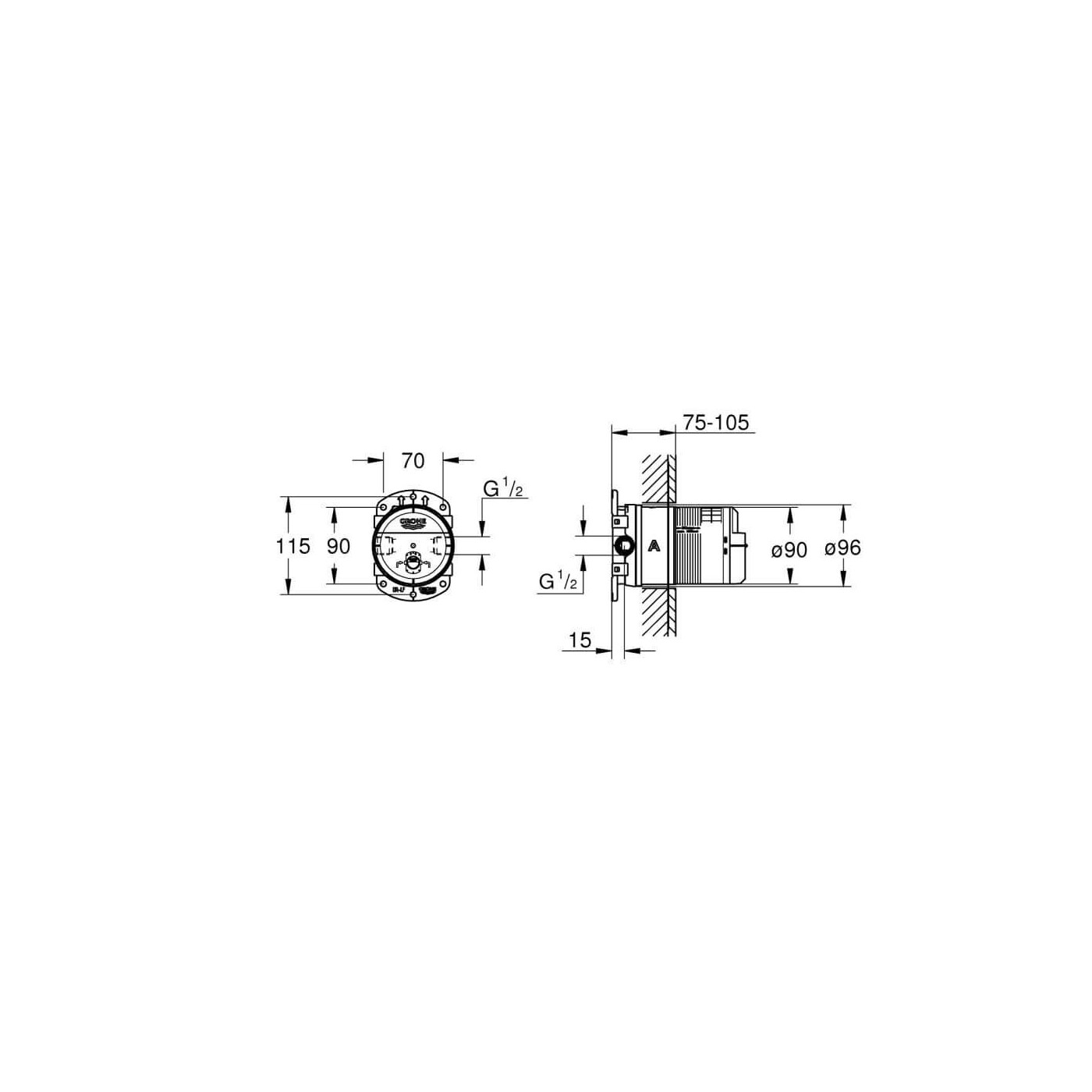 Element Podtynkowy Rainshower 26483000 Grohe Element Podtynkowy Rainshower 26483000 Grohe
