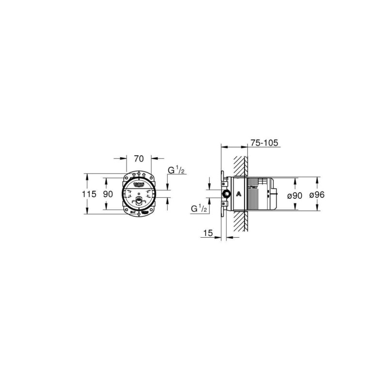 Element Podtynkowy Rainshower 26483000 Grohe Element Podtynkowy Rainshower 26483000 Grohe