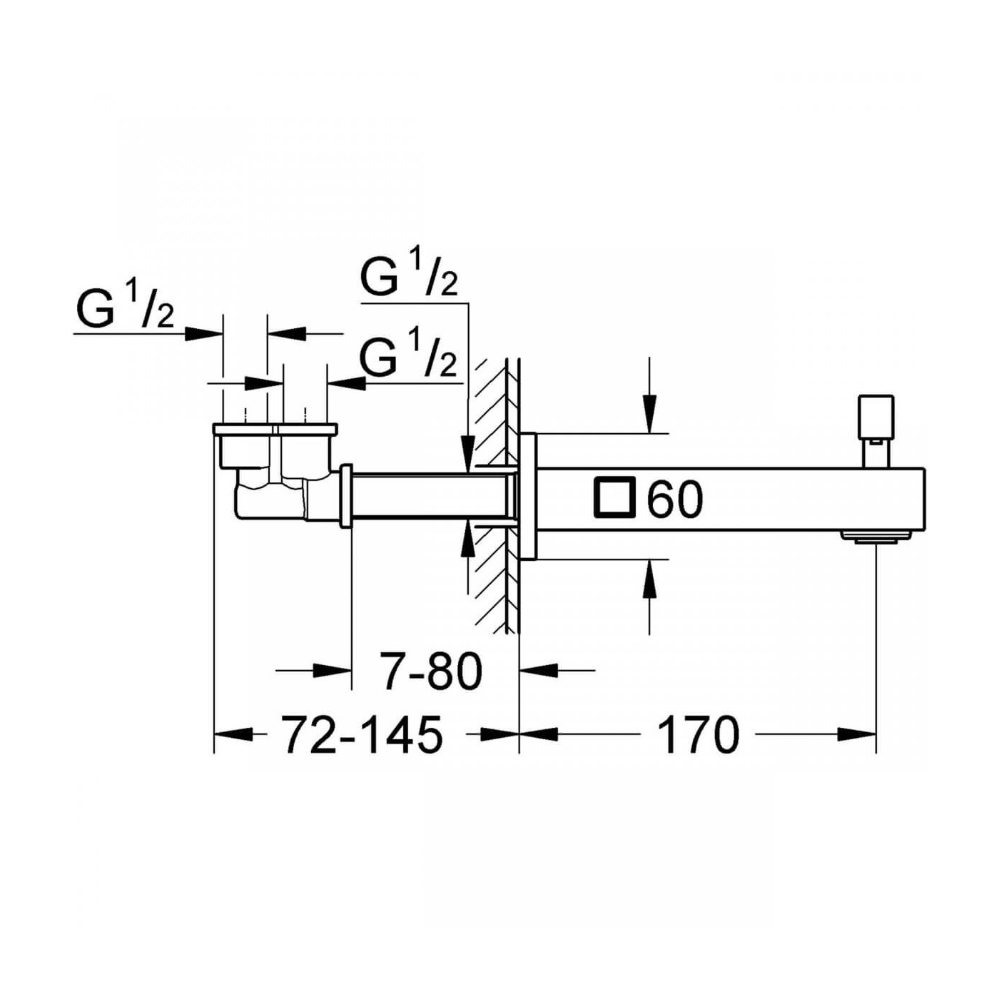 Wylewka Wannowa Z Przełącznikiem Eurocube 13304000 Grohe Wylewka Wannowa Z Przełącznikiem Eurocube 13304000 Grohe