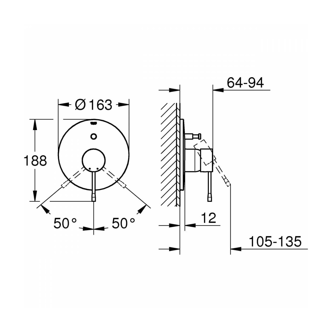 Bateria Wannowa Essence Chrom 19285001 Grohe Bateria Wannowa Essence Chrom 19285001 Grohe