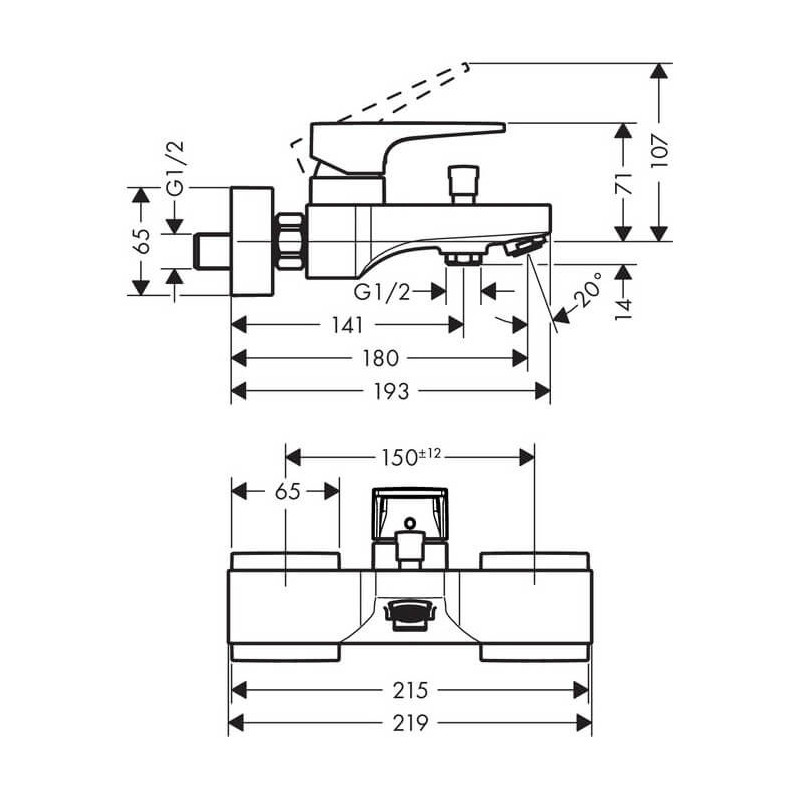Bateria Wannowa Metropol Loop 74540000 Hansgrohe Bateria Wannowa Metropol Loop 74540000 Hansgrohe