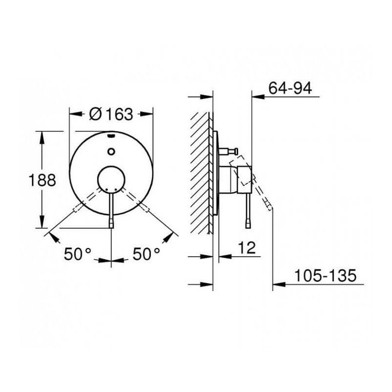 Jednouchwytowa Bateria Wannowa Essence Cool Sunrise 19285GL1 Grohe Jednouchwytowa Bateria Wannowa Essence Cool Sunrise 19285GL1 Grohe