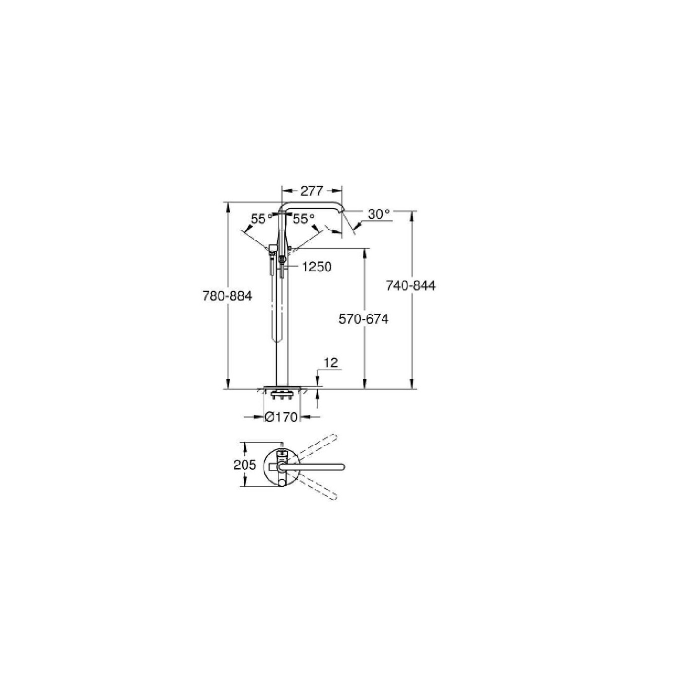 Bateria Wannowa Essence Cool Sunrise 25248GL1 Grohe Bateria Wannowa Essence Cool Sunrise 25248GL1 Grohe