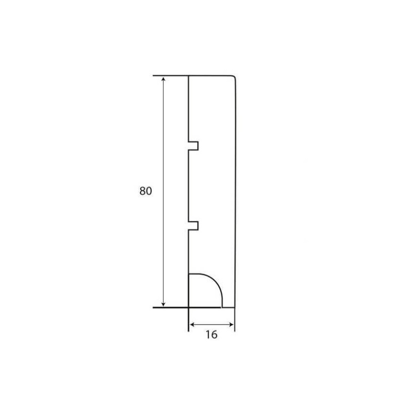 Listwa Przypodłogowa MDF Classic Plus R1 RAL9003 80x16x2440 mm Lagrus Listwa Przypodłogowa MDF Classic Plus R1 RAL9003 80x16x2440 mm Lagrus