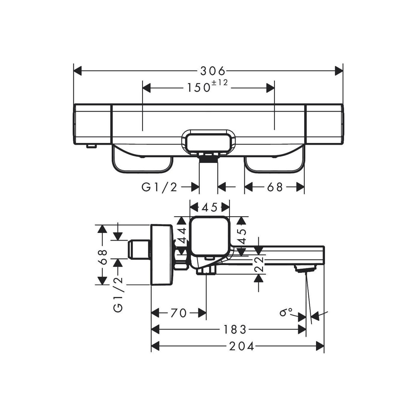 Bateria Wannowa Termostatyczna Ecostat E 15774000 Hansgrohe Bateria Wannowa Termostatyczna Ecostat E 15774000 Hansgrohe
