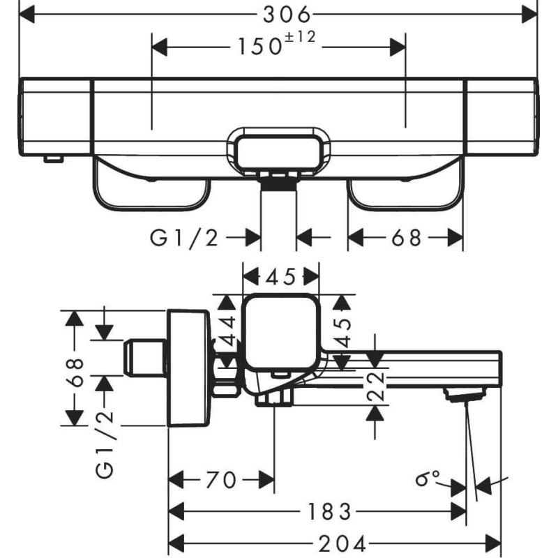 Bateria Wannowa Termostatyczna Ecostat E 15774000 Hansgrohe Bateria Wannowa Termostatyczna Ecostat E 15774000 Hansgrohe
