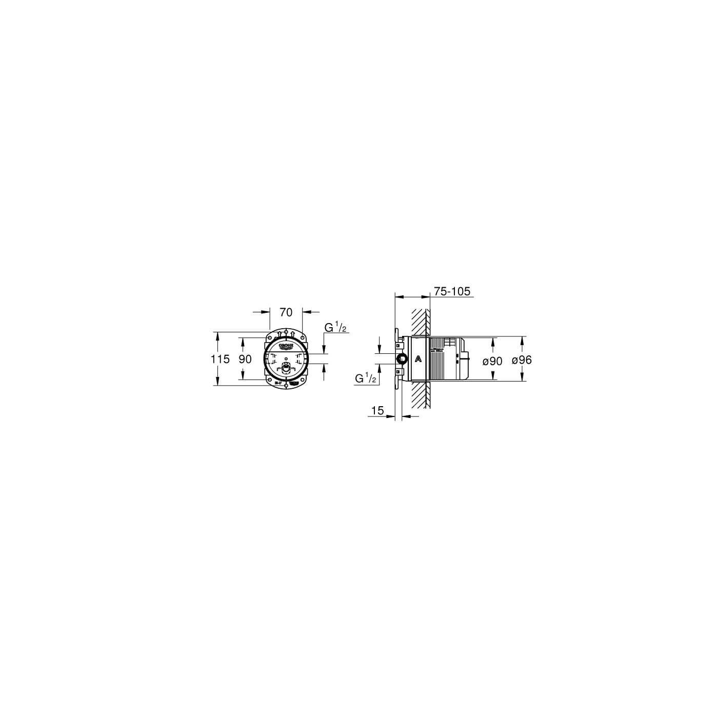 Uniwersalny Element Podtynkowy Do Deszczownicy Rainshower 26484000 Grohe Uniwersalny Element Podtynkowy Do Deszczownicy Rainshower 26484000 Grohe