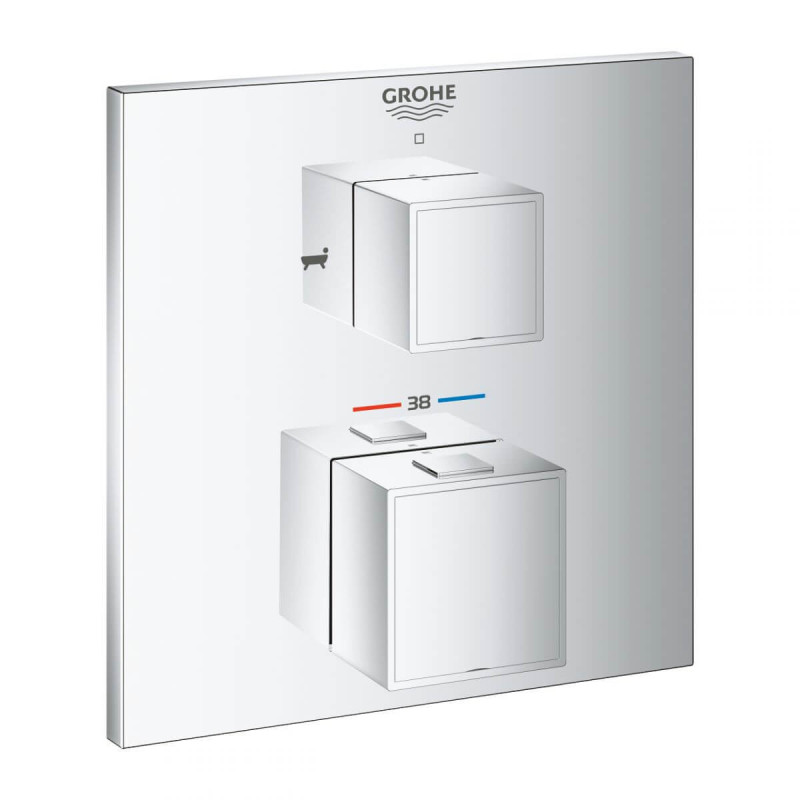 Termostatyczna Bateria Wannowa Do Obsługi Dwóch Wyjść Wody Grohtherm Cube 24155000 Grohe Termostatyczna Bateria Wannowa Do Obsługi Dwóch Wyjść Wody Grohtherm Cube 24155000 Grohe