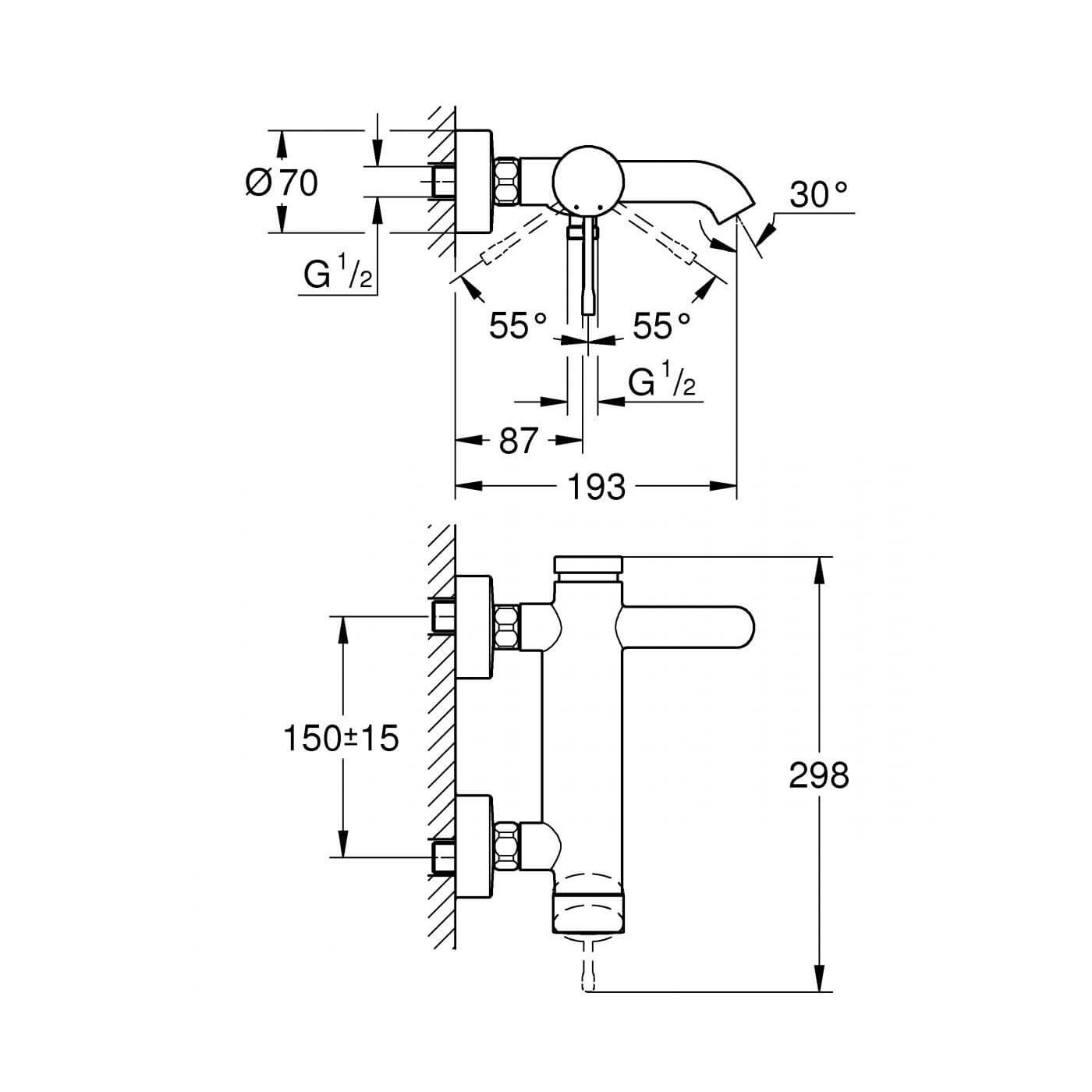 Bateria Wannowa Essence Hard Graphite 33624A01 Grohe Bateria Wannowa Essence Hard Graphite 33624A01 Grohe