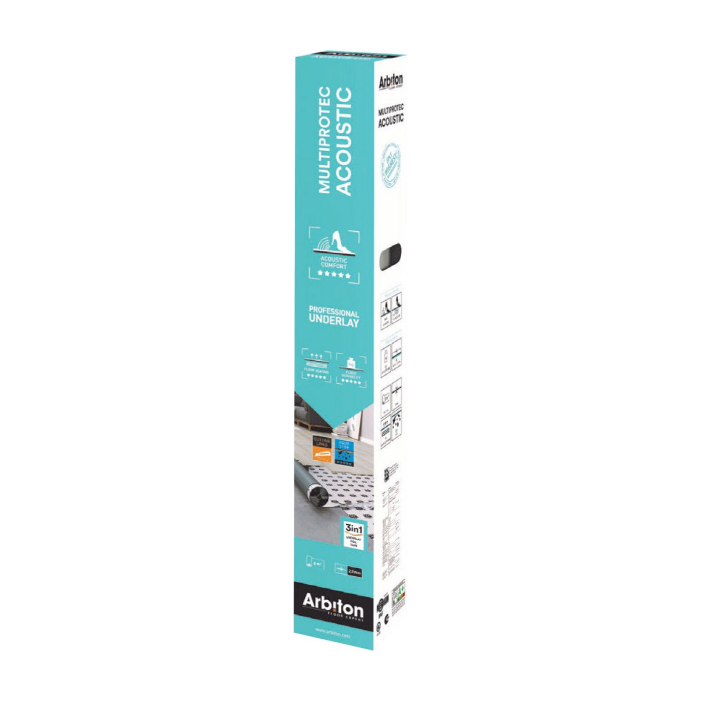 Podkład Multiprotec Acoustic 3w1 2 mm 8m2 Arbiton Podkład Multiprotec Acoustic 3w1 2 mm 8m2 Arbiton