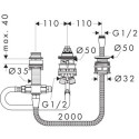 Zestaw Do Baterii 3-Otworowej 13439180 Hansgrohe Zestaw Do Baterii 3-Otworowej 13439180 Hansgrohe