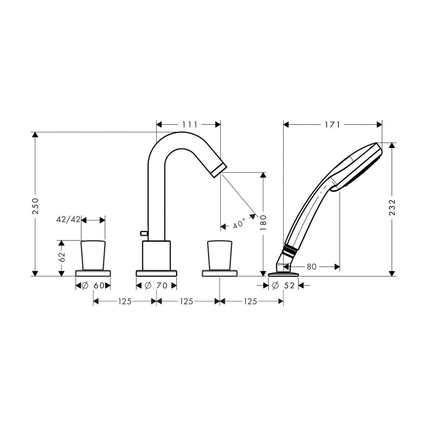Bateria 4-otworowa Logis Chrom 71314000 Hansgrohe Bateria 4-otworowa Logis Chrom 71314000 Hansgrohe