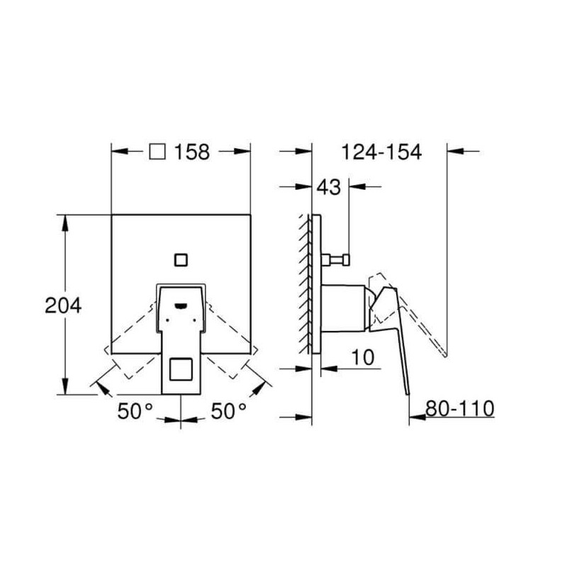 Bateria Wannowa Do Obsługi Dwóch Wyjść Wody Eurocube Brushed Hard Graphite 24062AL0 Grohe Bateria Wannowa Do Obsługi Dwóch Wyjść Wody Eurocube Brushed Hard Graphite 24062AL0 Grohe