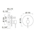 Bateria natryskowo-Wannowa Futuro Czarny Mat 6513-3/CZAR Giulini Giovanni Bateria natryskowo-Wannowa Futuro Czarny Mat 6513-3/CZAR Giulini Giovanni