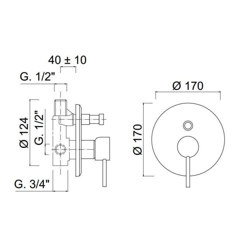Bateria natryskowo-Wannowa Futuro Czarny Mat 6513-3/CZAR Giulini Giovanni Bateria natryskowo-Wannowa Futuro Czarny Mat 6513-3/CZAR Giulini Giovanni