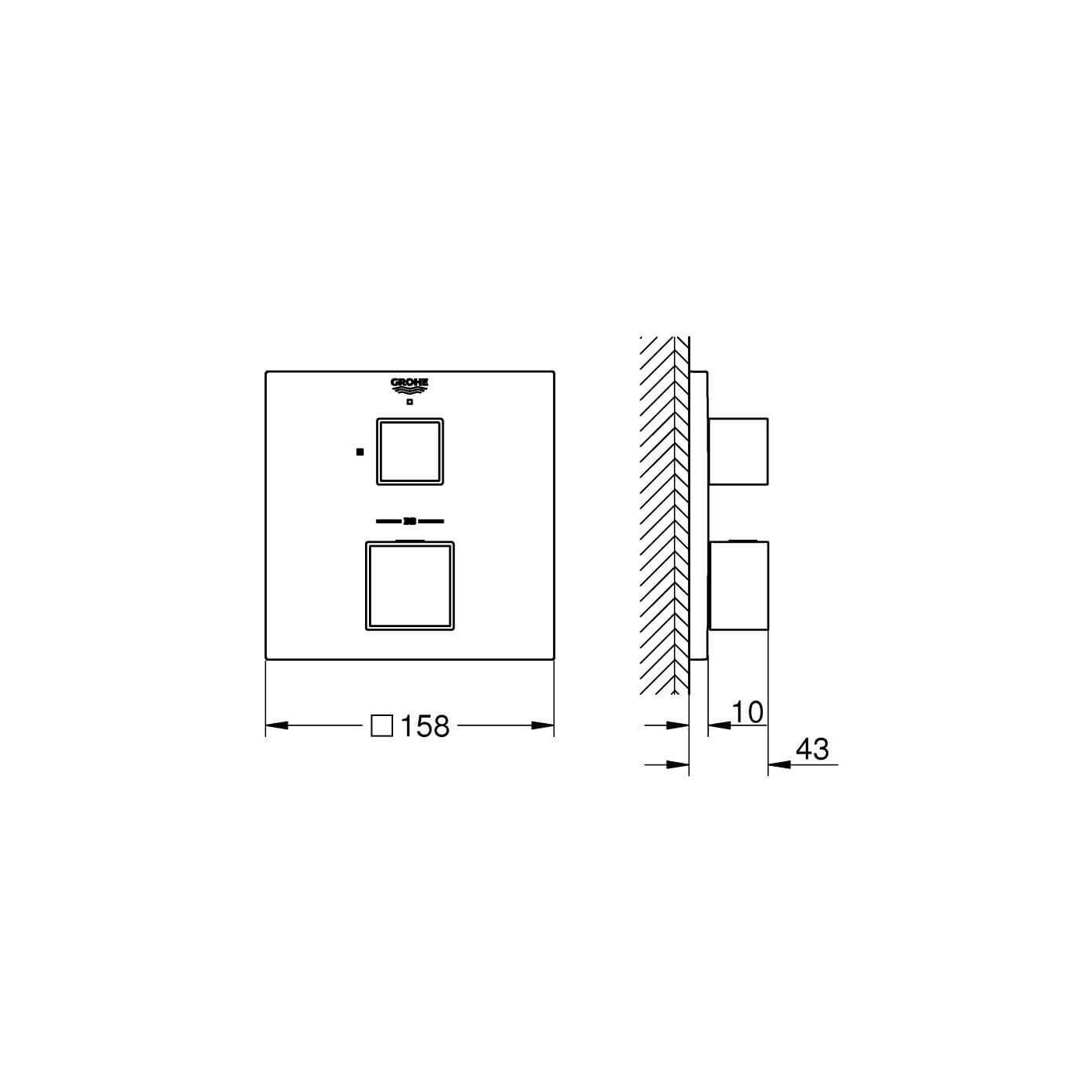 Bateria Termostatyczna Do Obsługi Jednego Wyjścia Wody Grohtherm Cube Brushed Hard Graphite 24153AL0 Grohe Bateria Termostatyczna Do Obsługi Jednego Wyjścia Wody Grohtherm Cube Brushed Hard Graphite 24153AL0 Grohe