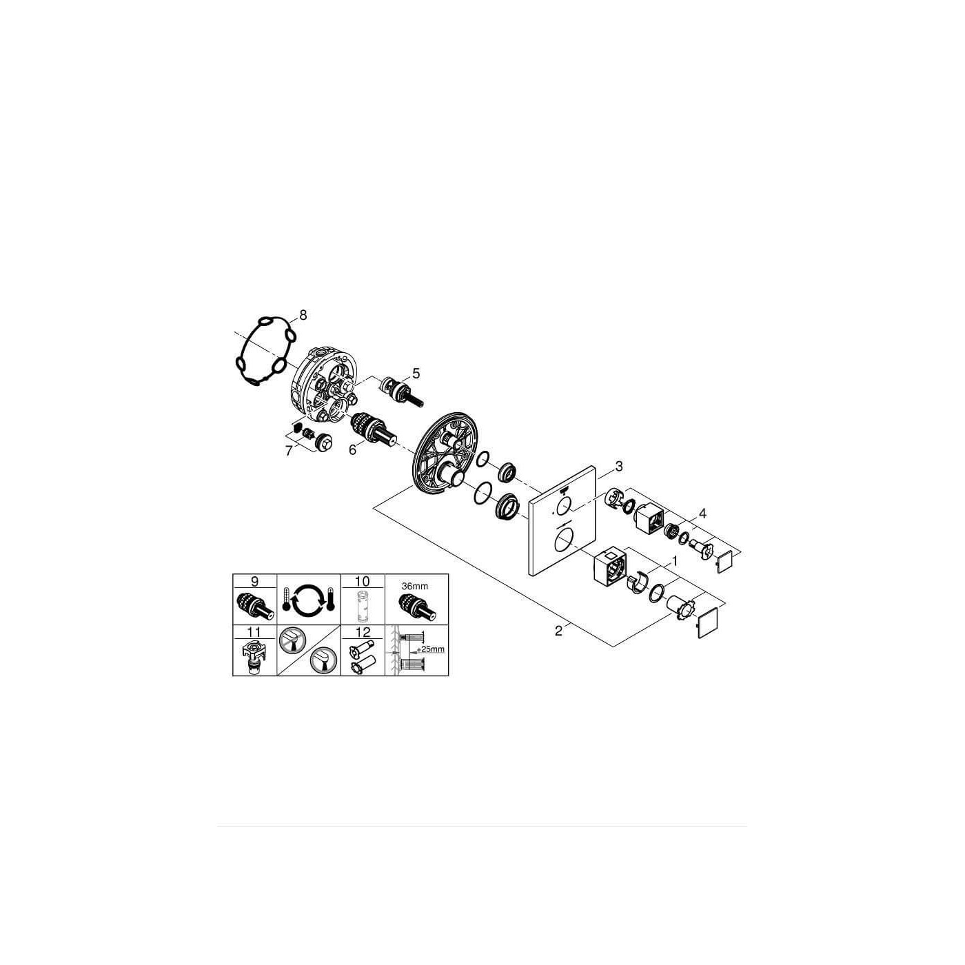 Bateria Termostatyczna Do Obsługi Jednego Wyjścia Wody Grohtherm Cube Brushed Hard Graphite 24153AL0 Grohe Bateria Termostatyczna Do Obsługi Jednego Wyjścia Wody Grohtherm Cube Brushed Hard Graphite 24153AL0 Grohe
