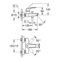 Bateria Wannowa Jednouchwytowa Eurosmart 33300003 Grohe Bateria Wannowa Jednouchwytowa Eurosmart 33300003 Grohe