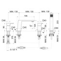 Bateria Wannowa 4-otworowa Lys V25150 Chrom Vema Bateria Wannowa 4-otworowa Lys V25150 Chrom Vema