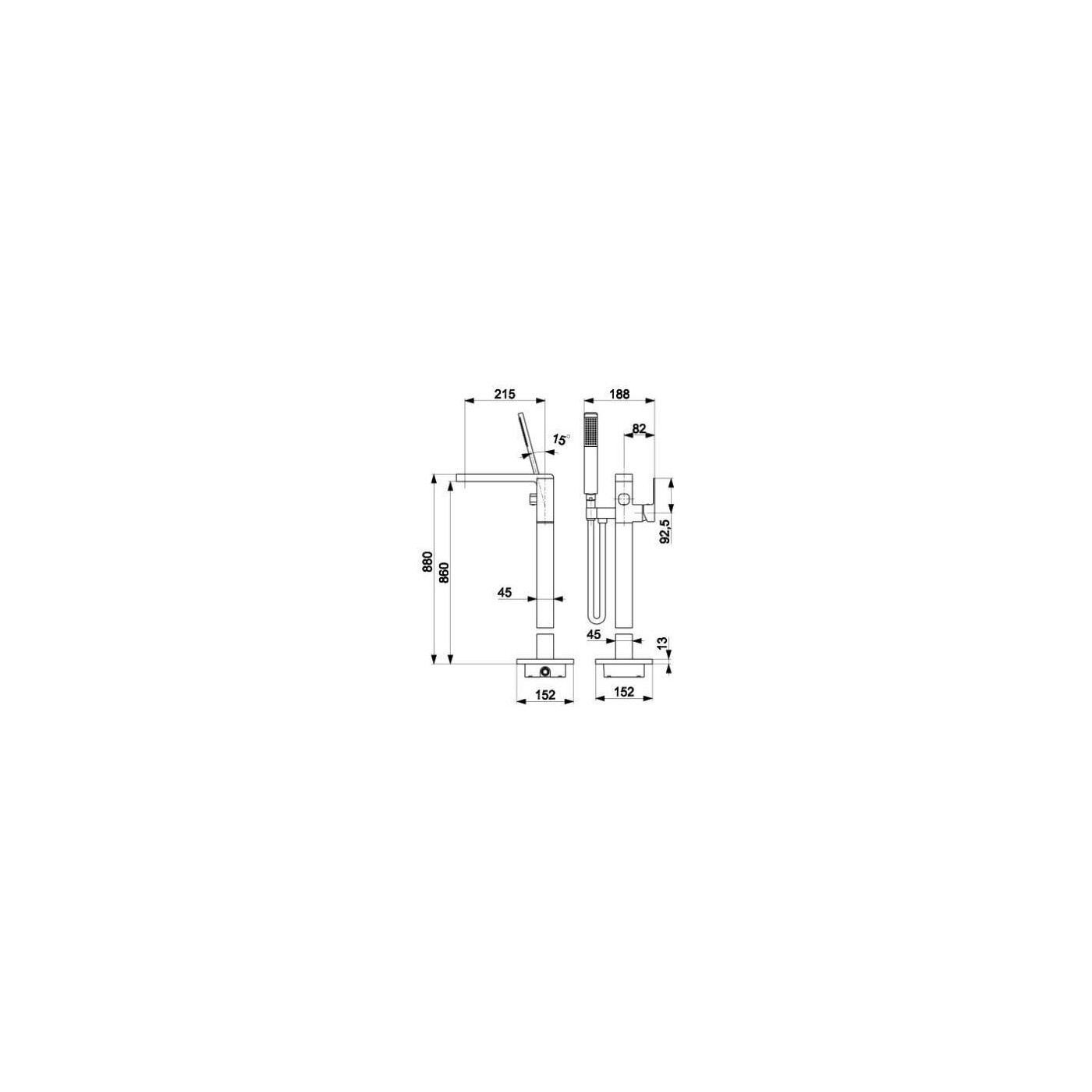Bateria Wannowa Wolnostojąca Logon Chrom 5135-510-00 KFA Bateria Wannowa Wolnostojąca Logon Chrom 5135-510-00 KFA