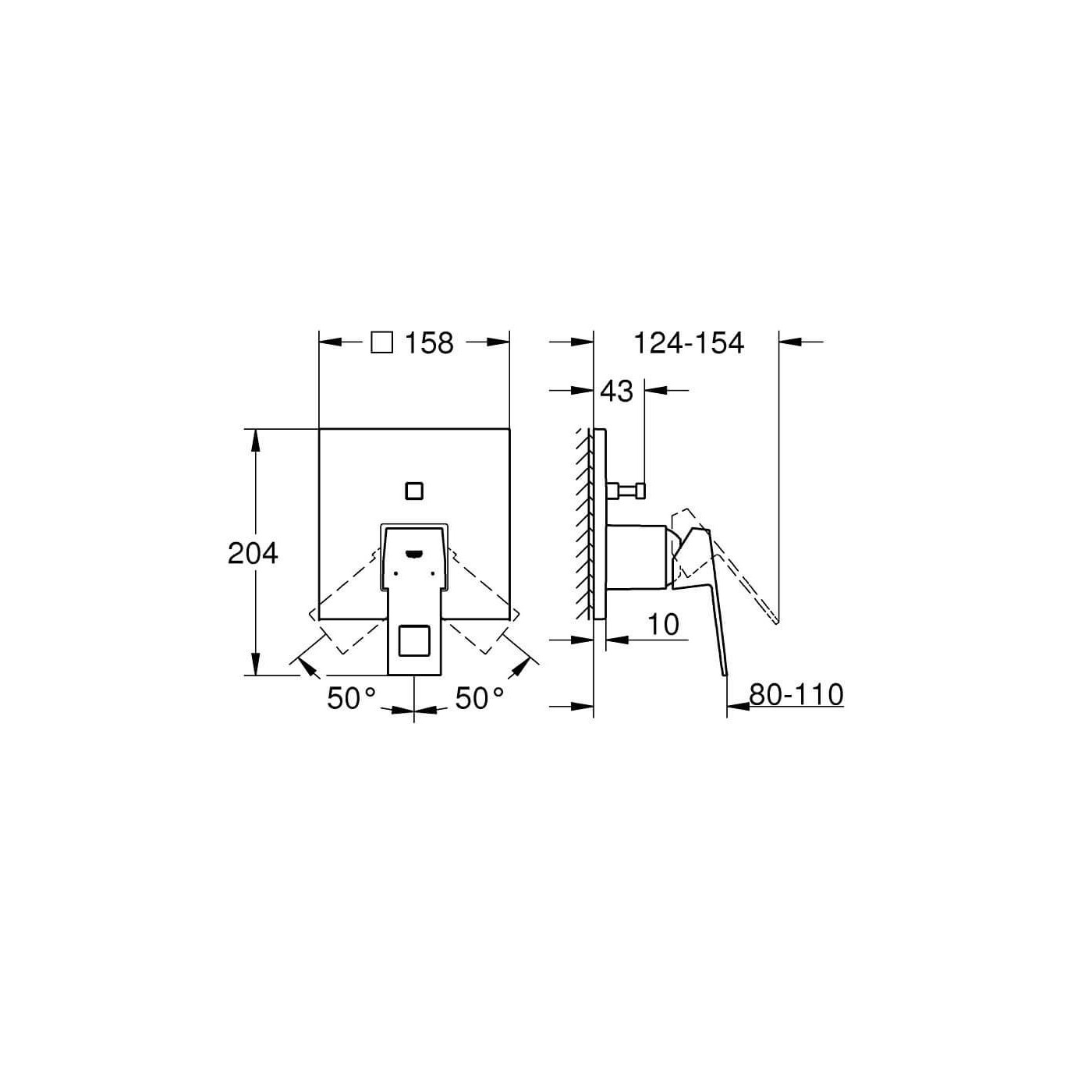 Bateria Wannowa Podtynkowa Eurocube 24062DC0 Grohe Bateria Wannowa Podtynkowa Eurocube 24062DC0 Grohe