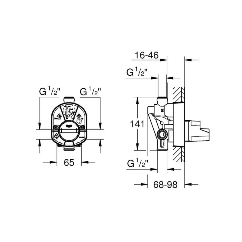 Element Podtynkowy Do Baterii Wannowej/Prysznicowej 33961000 Grohe Element Podtynkowy Do Baterii Wannowej/Prysznicowej 33961000 Grohe