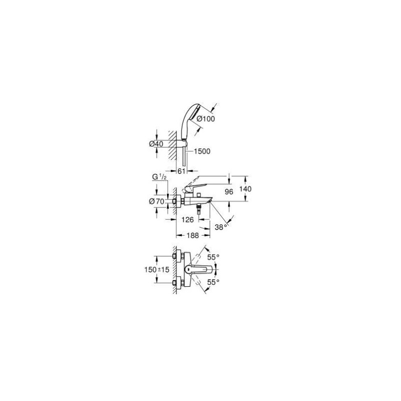 Jednouchwytowa Bateria Wannowa Start 23413002 Grohe Jednouchwytowa Bateria Wannowa Start 23413002 Grohe