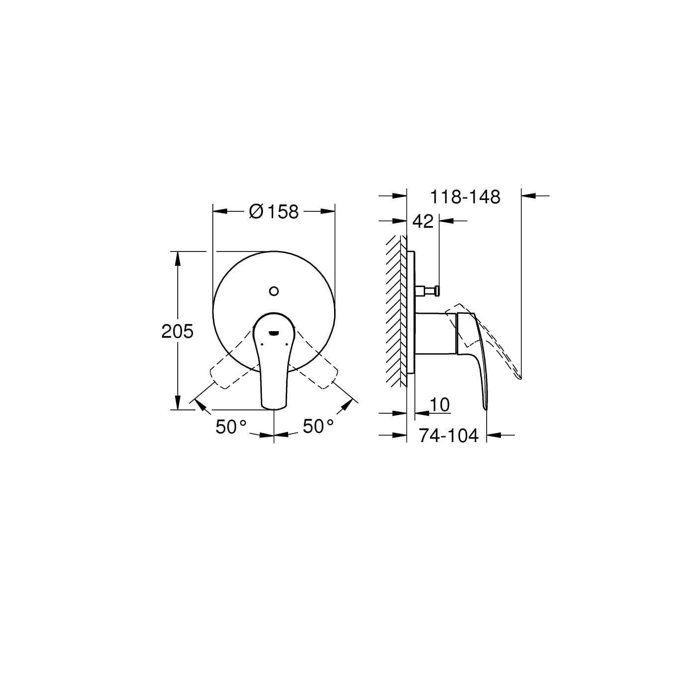 Bateria Podtynkowa do Obsługi Dwóch Wyjść Wody Eurosmart 24043003 Grohe Bateria Podtynkowa do Obsługi Dwóch Wyjść Wody Eurosmart 24043003 Grohe