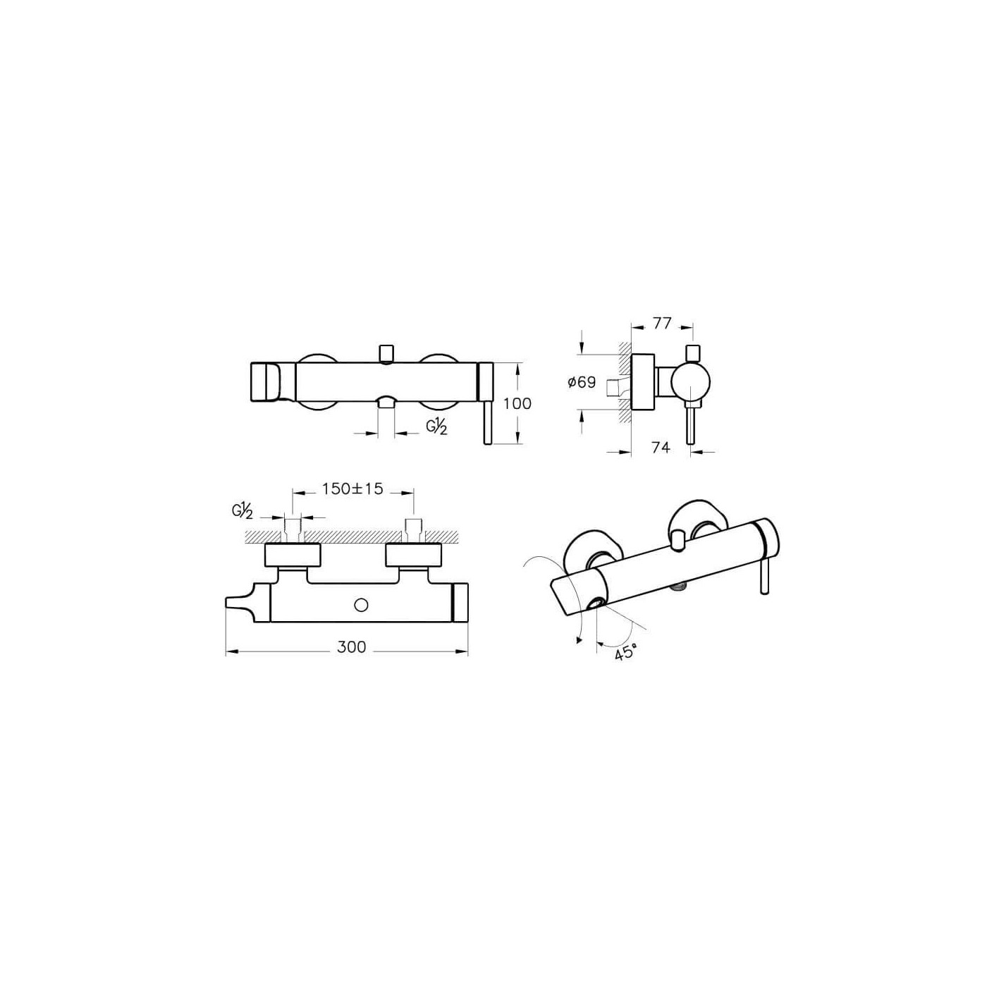 Bateria Wannowo-Prysznicowa Origin Copper A4261926 Vitra Bateria Wannowo-Prysznicowa Origin Copper A4261926 Vitra