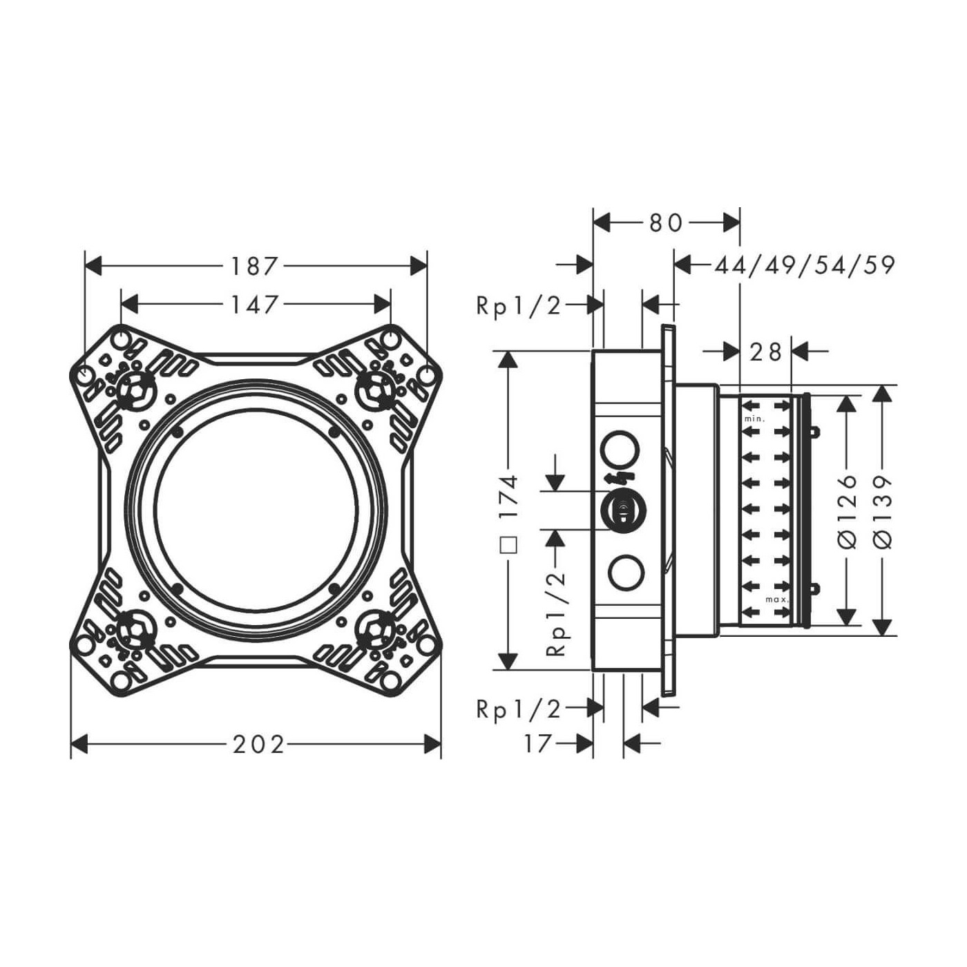 Element Podtynkowy Ibox Universal 01500180 Hansgrohe Element Podtynkowy Ibox Universal 01500180 Hansgrohe