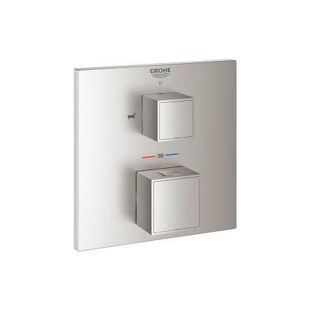 Termostatyczna Bateria Wannowa Do Obsługi Dwóch Wyjść Wody Grohtherm Cube Stal Nierdzewna 24155DC0 Grohe