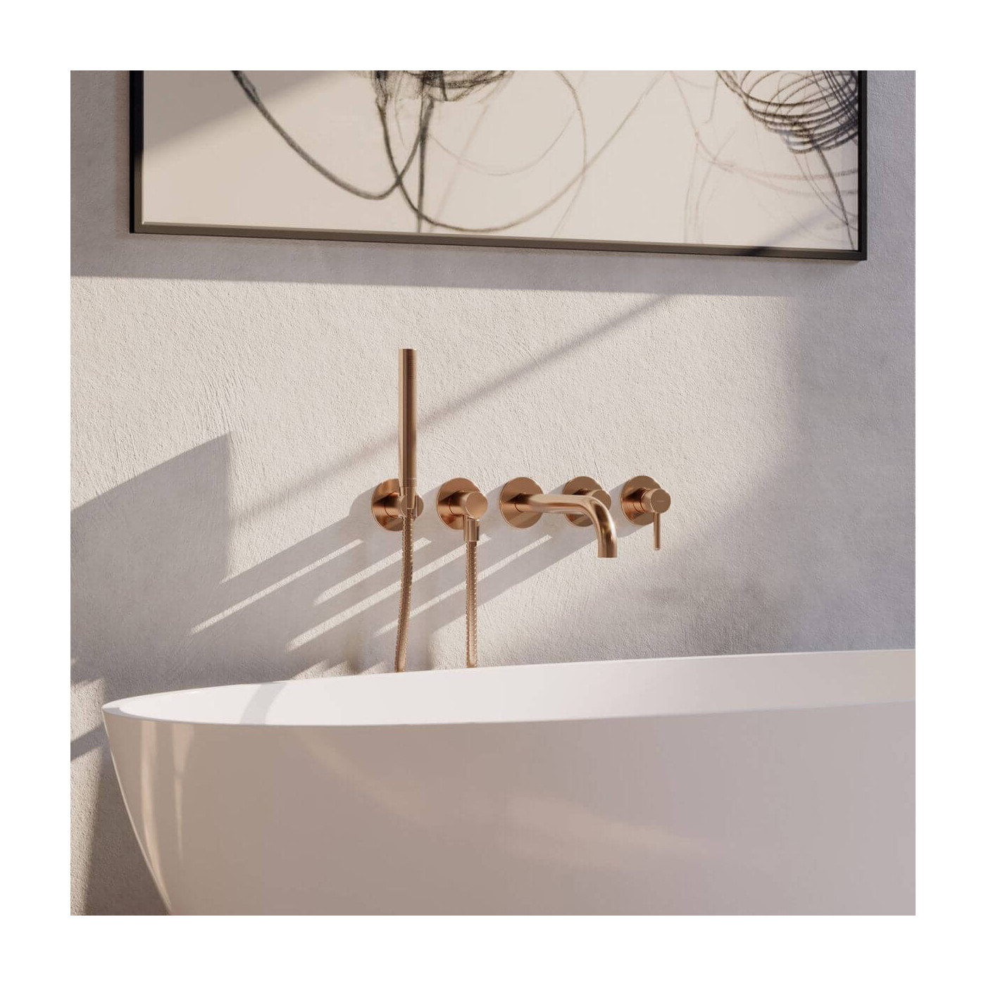 Bateria Wannowa 5-Otworowa Podtynkowa Y Miedź Szczotkowana Y1237/1CPB Omnires Bateria Wannowa 5-Otworowa Podtynkowa Y Miedź Szczotkowana Y1237/1CPB Omnires