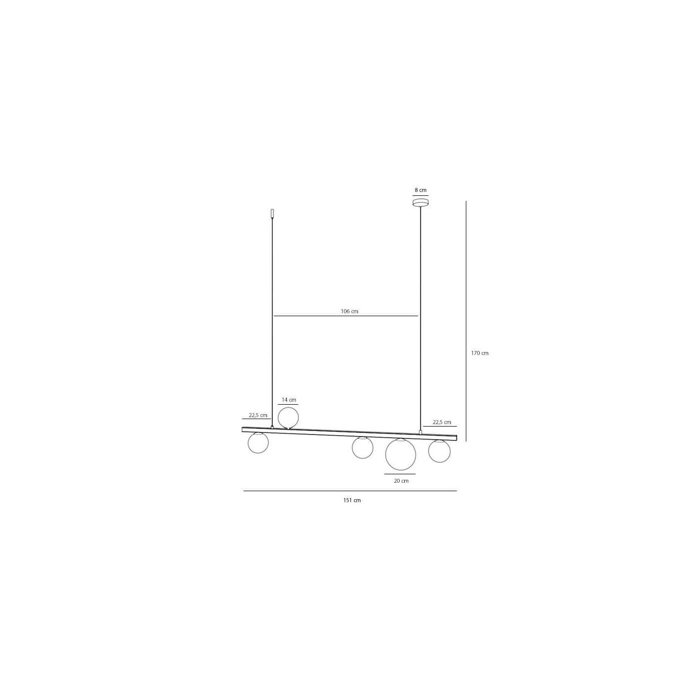 Lampa Wisząca Garda 5 Black 1099F1 Aldex Lampa Wisząca Garda 5 Black 1099F1 Aldex
