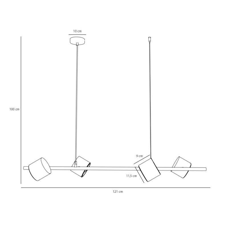 Lampa Wisząca Bot 4 Black 1047L Aldex Lampa Wisząca Bot 4 Black 1047L Aldex