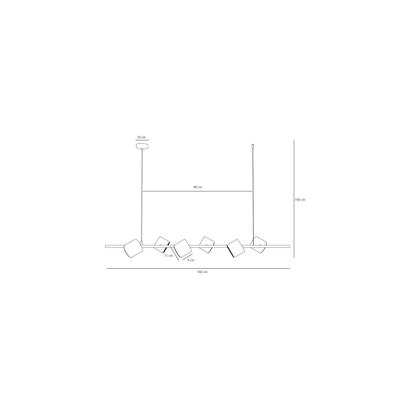 Lampa Wisząca Bot 6 Black 1047K Aldex Lampa Wisząca Bot 6 Black 1047K Aldex