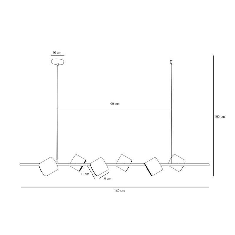 Lampa Wisząca Bot 6 Black 1047K Aldex Lampa Wisząca Bot 6 Black 1047K Aldex