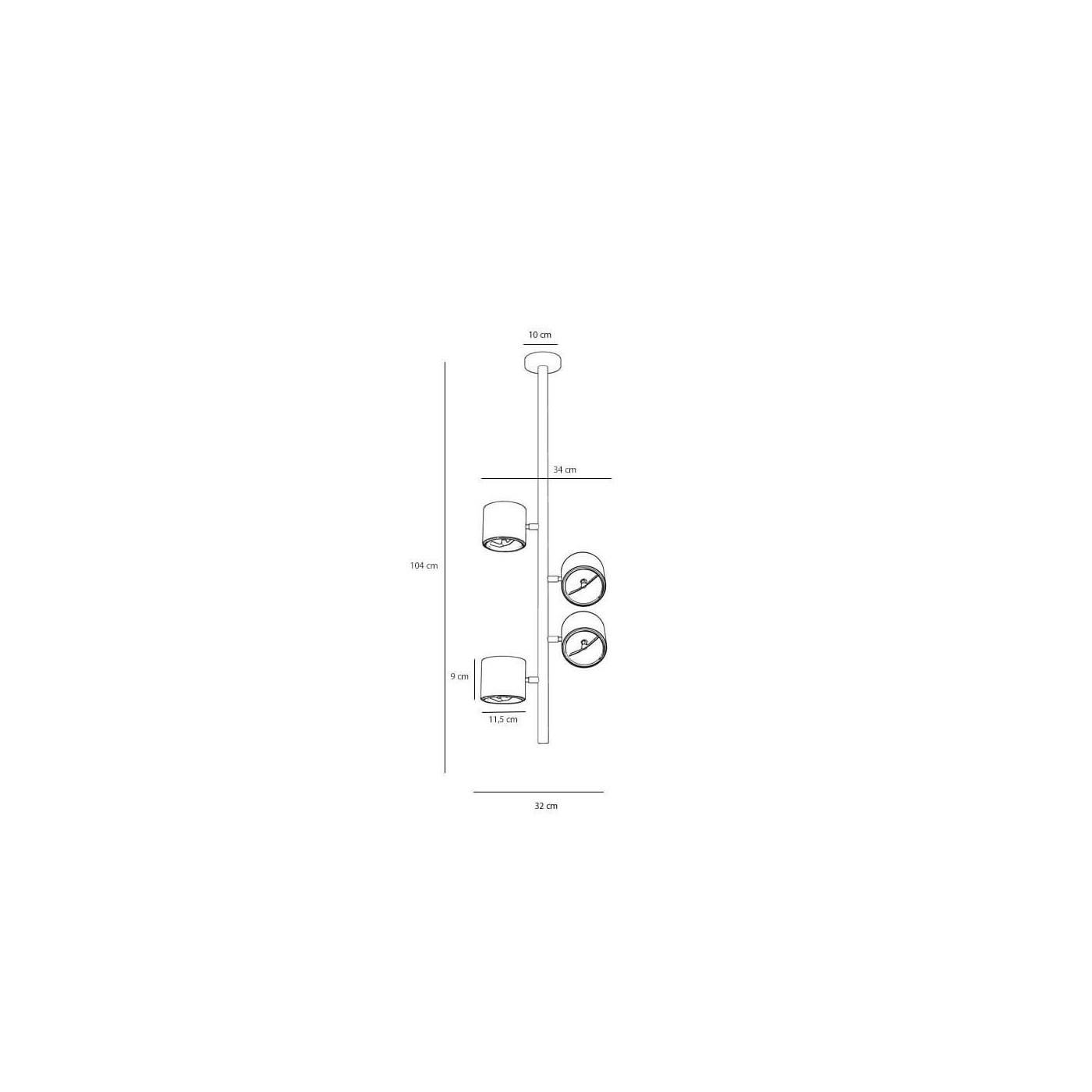 Lampa Sufitowa Plafon Bot 4 White Pionowy 1046PL_L2 Aldex Lampa Sufitowa Plafon Bot 4 White Pionowy 1046PL_L2 Aldex