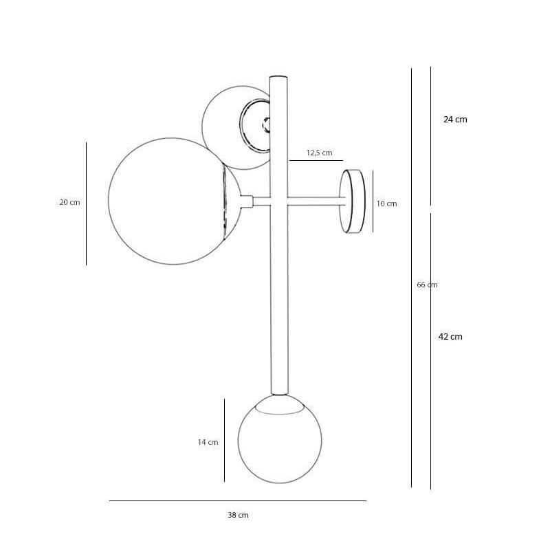 Kinkiet Dione 3 Brass 1092Y40 Aldex Kinkiet Dione 3 Brass 1092Y40 Aldex