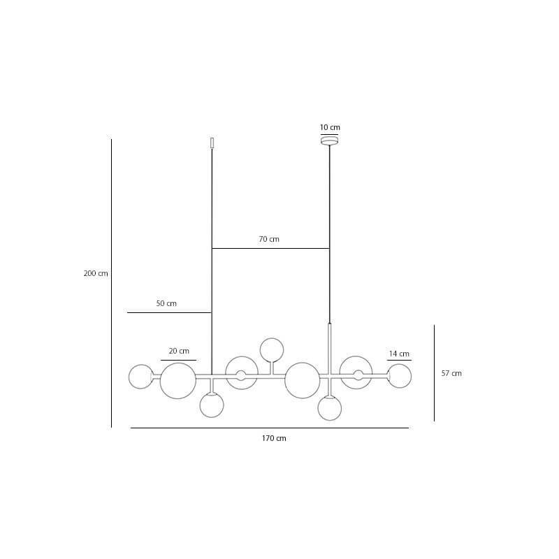 Lampa Wisząca Dione 9 Brass 1092N40 Aldex Lampa Wisząca Dione 9 Brass 1092N40 Aldex