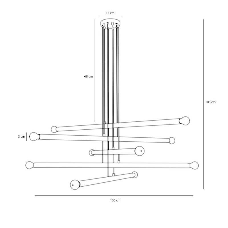 Lampa Wisząca Tubo 10 Brass 1072M40 Aldex Lampa Wisząca Tubo 10 Brass 1072M40 Aldex