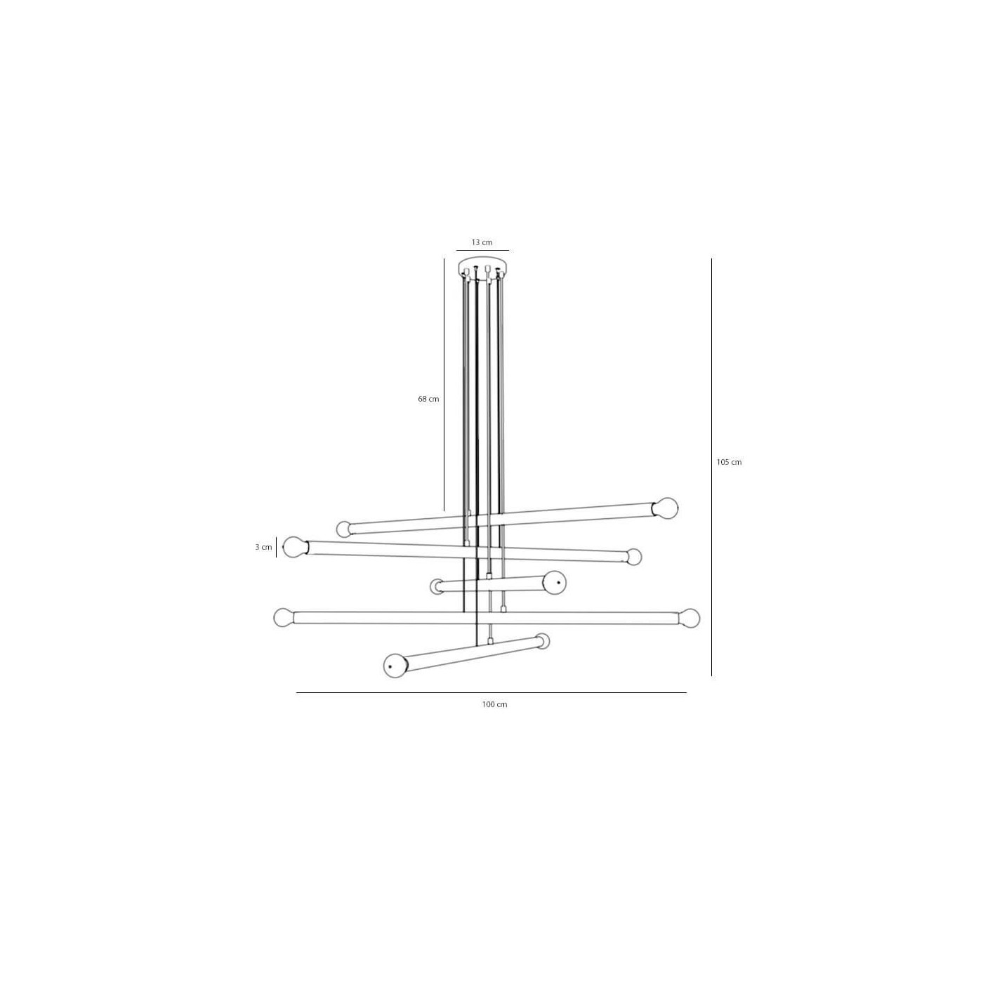 Lampa Wisząca Tubo 10 Black 1072M1 Aldex Lampa Wisząca Tubo 10 Black 1072M1 Aldex