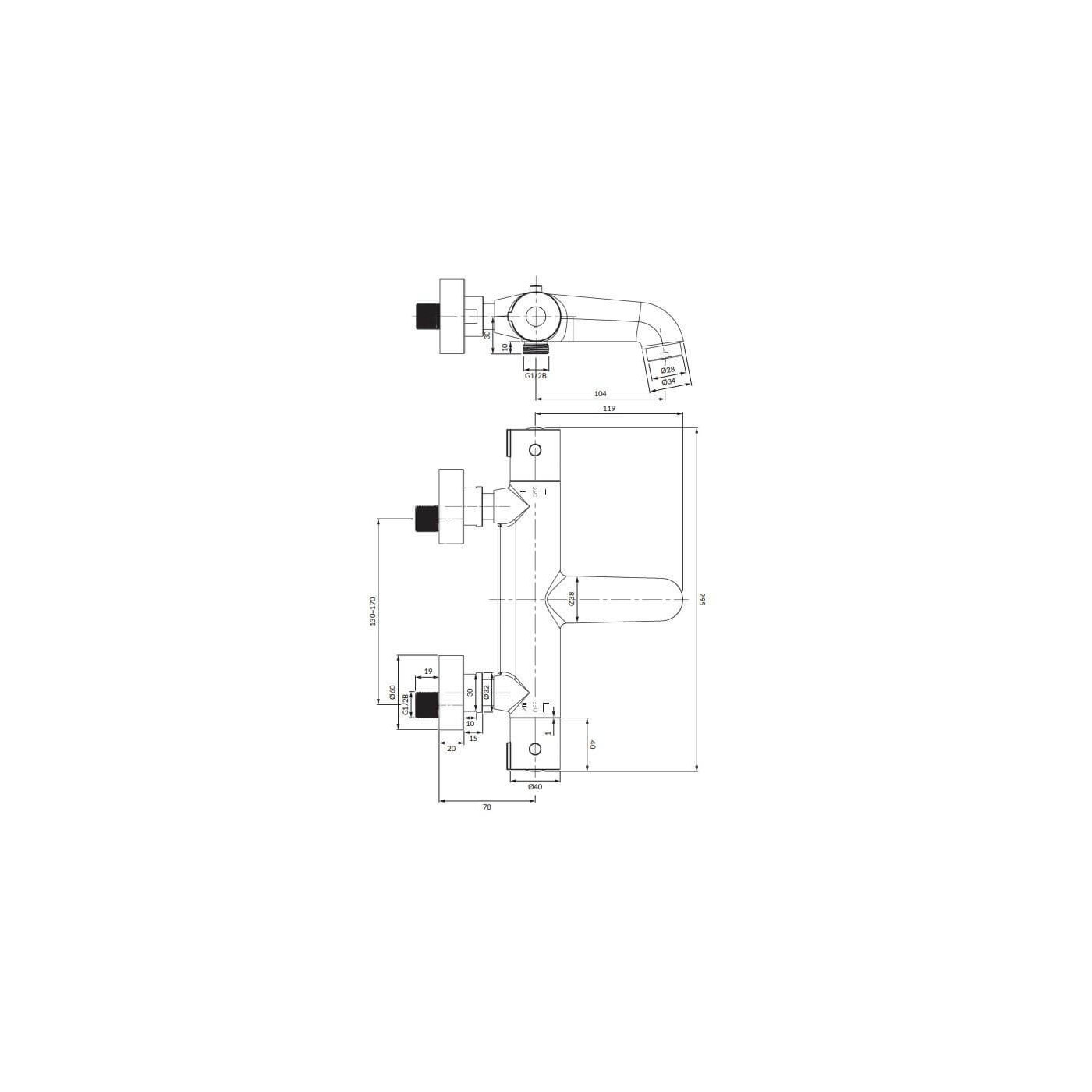 Termostatyczna Bateria Wannowa Natynkowa Y Chrom Y1236/NCR Omnires Termostatyczna Bateria Wannowa Natynkowa Y Chrom Y1236/NCR Omnires