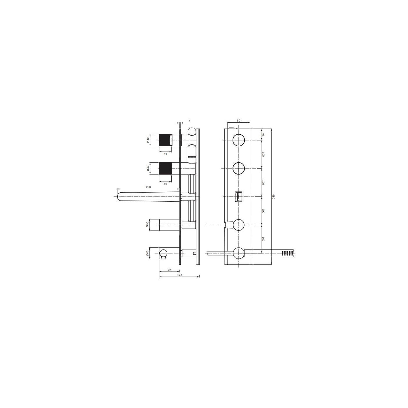 Bateria Wannowa Podtynkowa Contour Antracyt CT8037/1AT Omnires Bateria Wannowa Podtynkowa Contour Antracyt CT8037/1AT Omnires