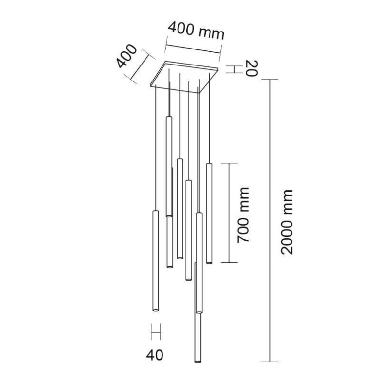 Lampa wisząca Yabu 8 - Czarna 5530 Antigo Lampa wisząca Yabu 8 - Czarna 5530 Antigo