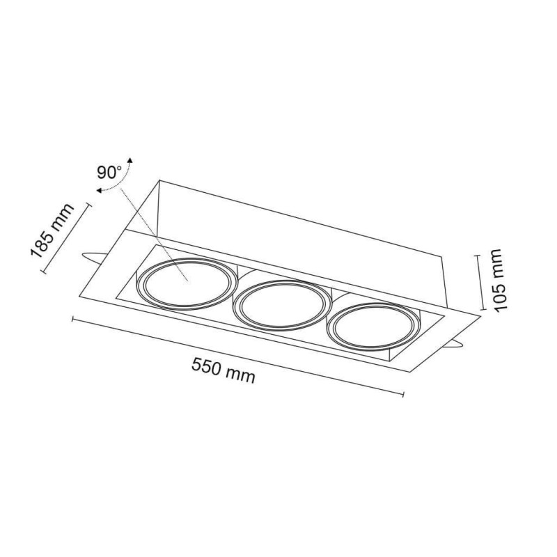 Lampa wpuszczana Muko 3 - Czarna 3314 Antigo Lampa wpuszczana Muko 3 - Czarna 3314 Antigo