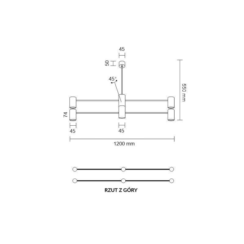 Lampa wisząca Dakata 4 - Czarna 5636 Antigo Lampa wisząca Dakata 4 - Czarna 5636 Antigo