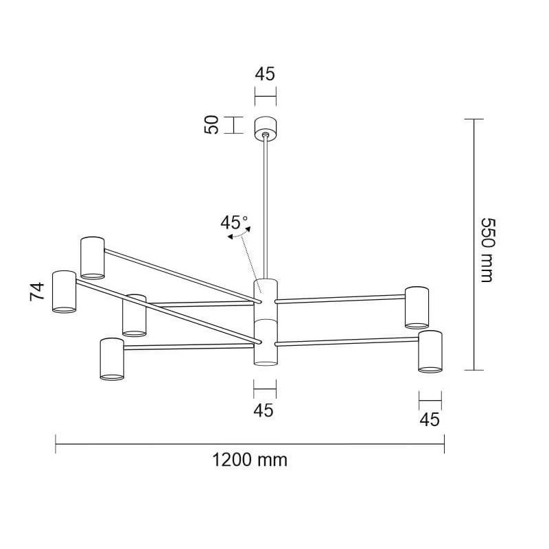 Lampa wisząca Dakata 6 - Czarna 5638 Antigo Lampa wisząca Dakata 6 - Czarna 5638 Antigo